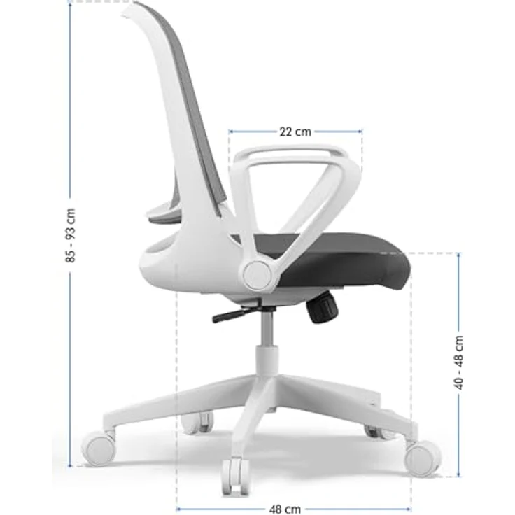 SENSE7 Bürostuhl Sopty mit Wippfunktion, Bürosessel mit verstellbaren Armlehnen, ergonomischer Computerstuhl mit atmungsaktivem Netz, Schreibtischstuhl bis 130 kg, höhenverstellbarer Office Chair – Bild 14