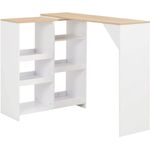 vidaXL Bartisch mit Beweglichem Regal Weiß 138 x 39 x 110 cm [280225]