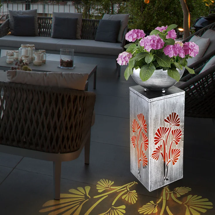 LED Solarleuchte, abnehmbare Pflanzenschale, Höhe 59 cm – Bild 5