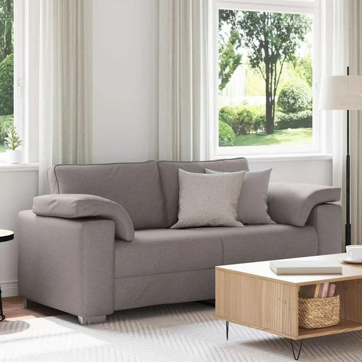 vidaXL Zweisitzer-Sofa Taupe 180 cm Stoff 4105233 – Bild 1