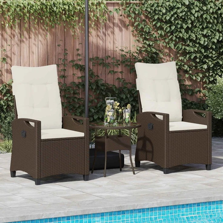 vidaXL Gartenstuhl 2 pcs Braun und Creme 56 x 60 x 112 cm 42026831 – Bild 3