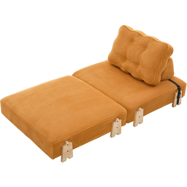 1-Sitzer Schlafsessel 90 x 86 x 84 cm aus Cord mit Schlaffunktion – Bild 6