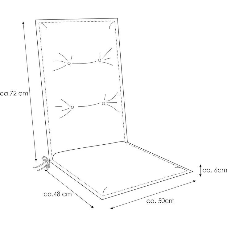 Kettler Polen 2351 Hochlehner Gartenstuhl Auflagen Kissen 120x50x6cm anthr – Bild 2