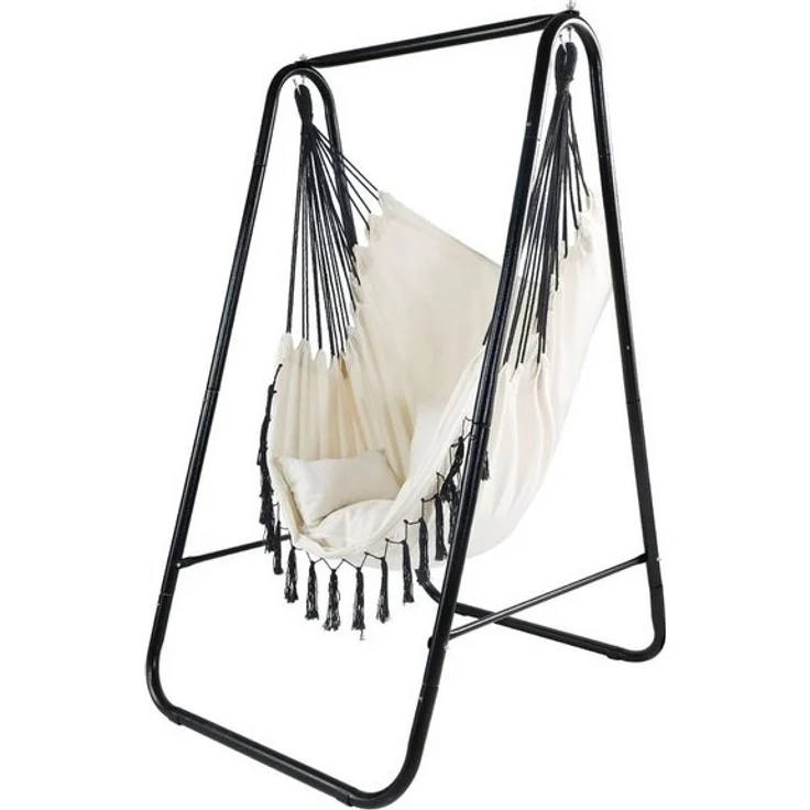 CCLIFE Hängesessel mit Gestell Kissen Hängeschaukel Hängestuhl Bis 100kg Indoor & Outdoor Garten Hängesitz – Bild 4