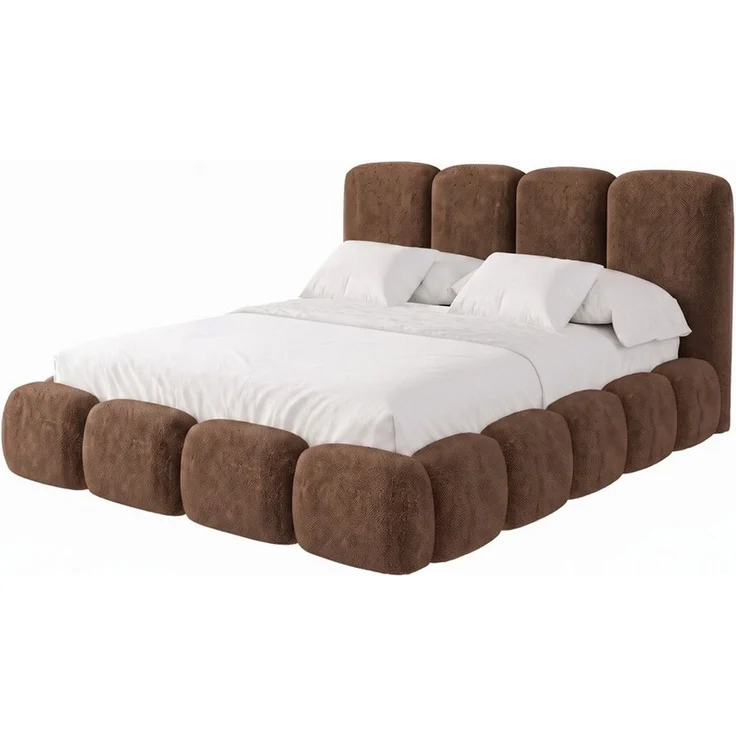 Muffo Polsterbett SUENO MAXI (Doppelbett 140x200 / 160x200 / 180x200 / 200x200 cm), mit Kopfteil Frei Verwendungsstelle, Metalllattenrost – Bild 4