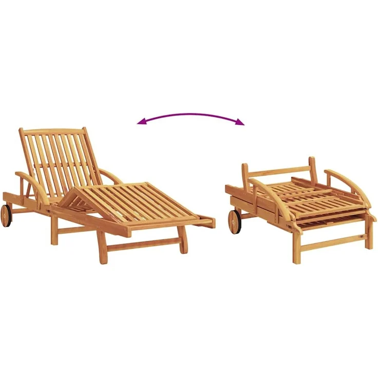 vidaXL Sonnenliege 2 pcs Rot 200 x 67 x 84cm Massivholz Akazie 3325180 – Bild 7