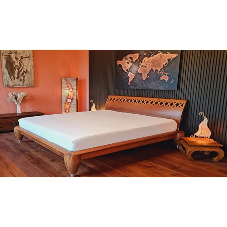 AVANTGARDE Premium Spannbetttuch - 140x200cm -160x220cm - 40cm Steg - auch für Boxspringbett & Wasserbett - Spannbettlaken ca. 170g/m² - Bettlaken 100% Jersey Baumwolle, Oeko-TEX (02 Natur) – Bild 3