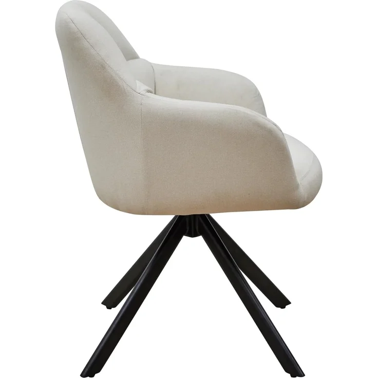 SVITA Esszimmerstuhl SORA, 360° drehbar, dick gepolstert, Stahlbeine, Stoffbezug, Beige – Bild 5