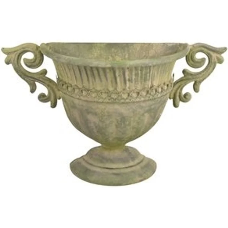 Wand Topf Aged Metall Grün Vase Pokal Kübel Umtopf Blumen Vintage Hänge Korb – Bild 4