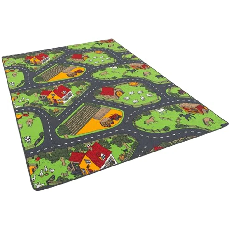 Snapstyle Kinder- und Spielteppich, 100% Polyamid, Bauernhof, 80x160 cm – Bild 4