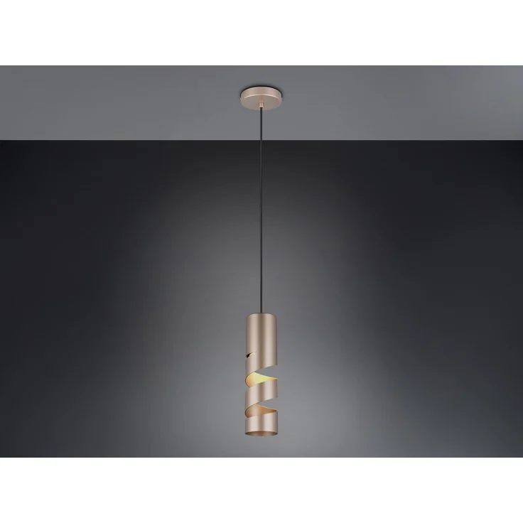 Moderne kleine Pendelleuchte STREAM 1-flammig aus Metall in Coffee, Ø 12cm – Bild 3