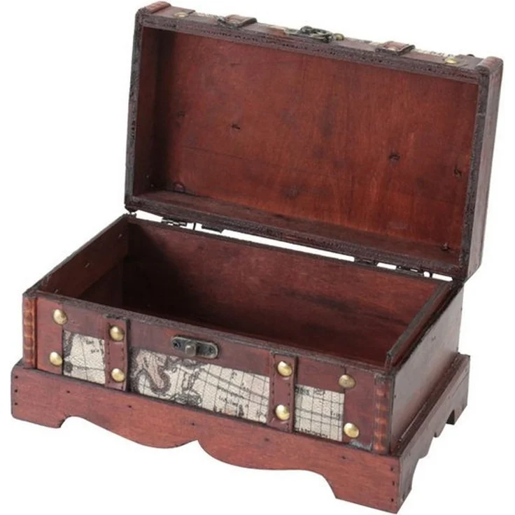 HMF Schatzkiste Handgefertigte Schatztruhe (2er Set, versch. Größen), dekorative Aufbewahrungsbox Amerika – Bild 4