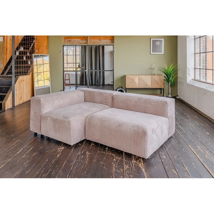 KAWOLA Sofa MIA Modulares Sofa 6-tlg. Cord taupe 72 x 120 x 306 cm – Bild 2