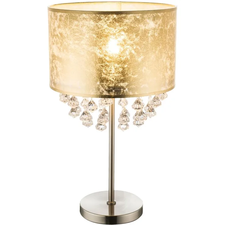 Kristalllampe, Blattgold, Nickel matt, 1x E27