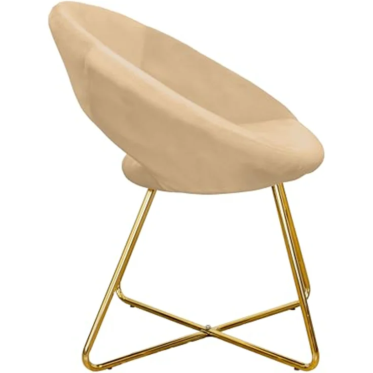 GARDENIA Vellutino Sessel rund London Sand, Wildleder, 65 x 59 x 74 cm – Bild 4