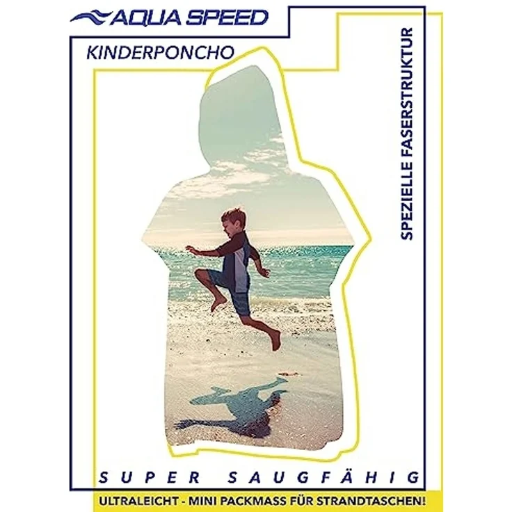Aqua Speed Kapuzenhandtuch Kinder Überziehponcho – Mikrofaser Badeponcho für Urlaub, (Größe 80x140 cm – Grammatur 400 g/m), Geeignet für regelmäßige Nutzung in Schwimmbad und Kursen flexibel pur – Bild 3