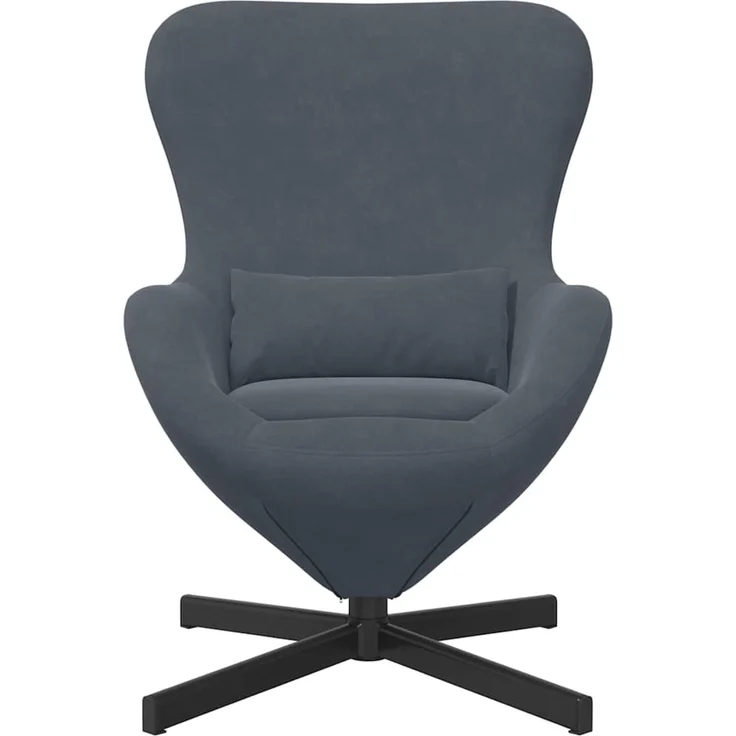 vidaXL Eiersessel Dunkelgrau 63 x 73 x 90 cm Samt 42002757 – Bild 3