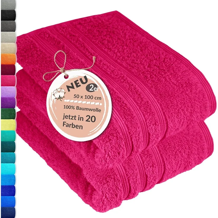 Lashuma Handtuch Set London, Frottee (Set, 2-St), Weiche Baumwollhandtücher rot 50x100 cm
