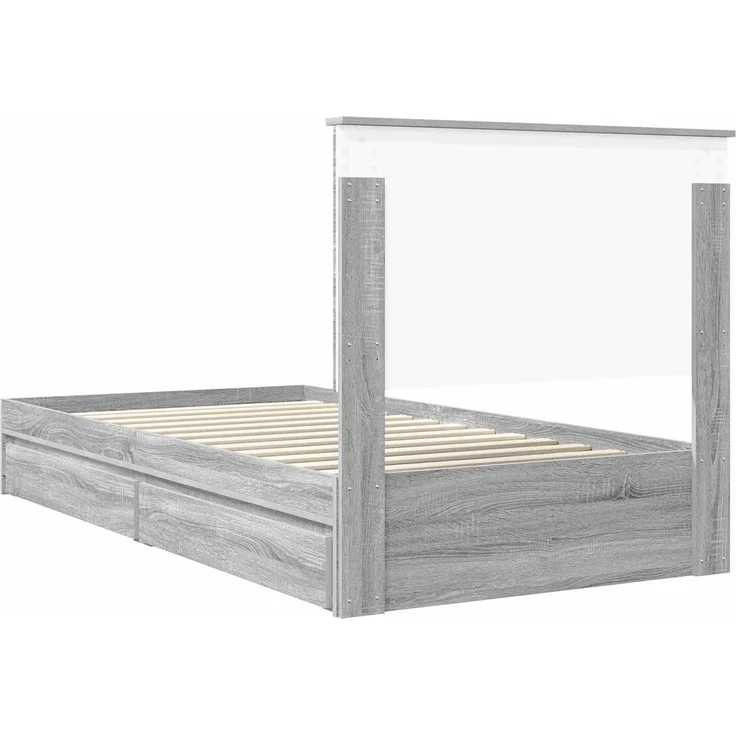 vidaXL Aufbewahrungsbett Graues Sonoma 100 x 200 cm Holzwerkstoff 3411241 – Bild 9