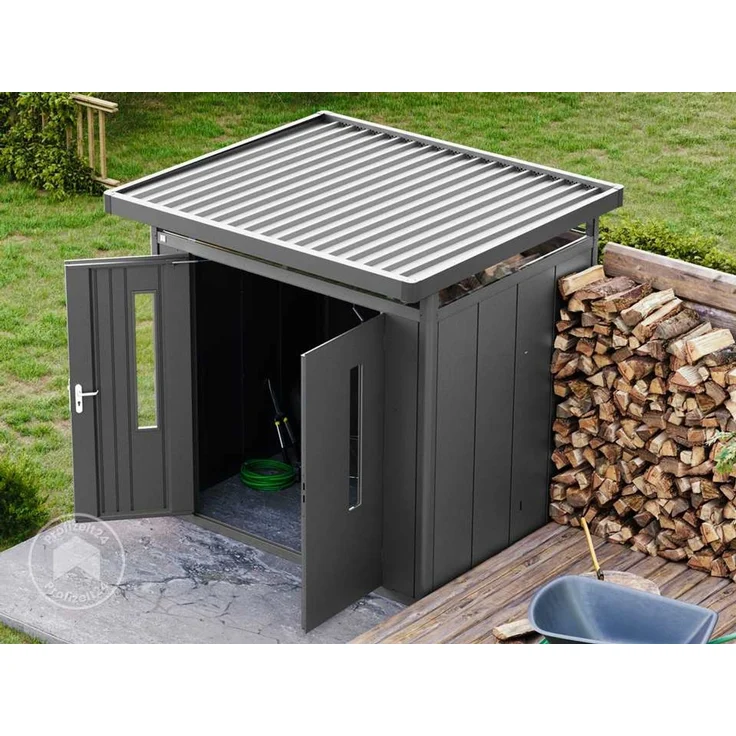 GFP Primeyard Gerätehaus Metall Gartenhaus 228x180x231 cm Geräteschuppen anthrazit – Bild 3