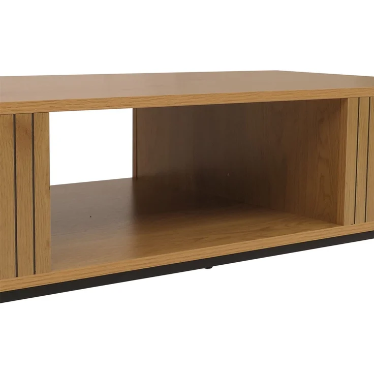 Couchtisch HWC-O39, Tisch Sofatisch Beistelltisch Ablage, Melamin MDF 39x120x60cm ~ natur – Bild 4