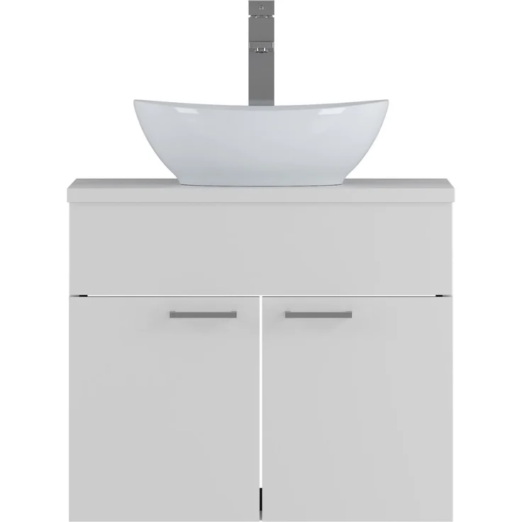 Badplaats Waschbeckenunterschrank Colorado 60x46 cm Weiß Matt - Hängender Badezimmerschrank mit 2 Schubladen – Bild 3