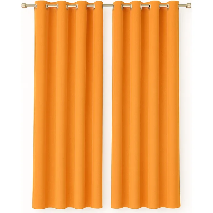 Gardine mit Ösen *** x *** cm ( Breite x Länge ) in ***, blickdichter Vorhang, Ösenvorhang in vielen Variationen 140x225 cm Hellorange