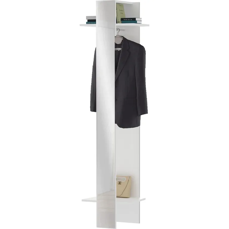 Kompaktgarderobe >Anzio< in Weiß Hochglanz - 50x191x35cm (BxHxT)