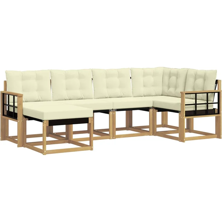 vidaXL Outdoor-Sofagarnitur 6 Stk. Weiß und Creme 3389648 – Bild 2
