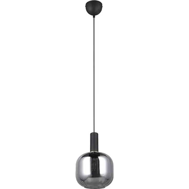 TRIO DIVA Pendelleuchte DH 20x150 cm, einflammig, schwarz, elegantes Design mit mattem Schwarz und Chrom, geeignet für LED Leuchtmittel