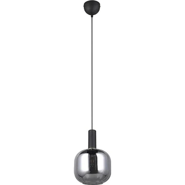 TRIO DIVA Pendelleuchte DH 20x150 cm, einflammig, schwarz, elegantes Design mit mattem Schwarz und Chrom, geeignet für LED Leuchtmittel – Bild 1