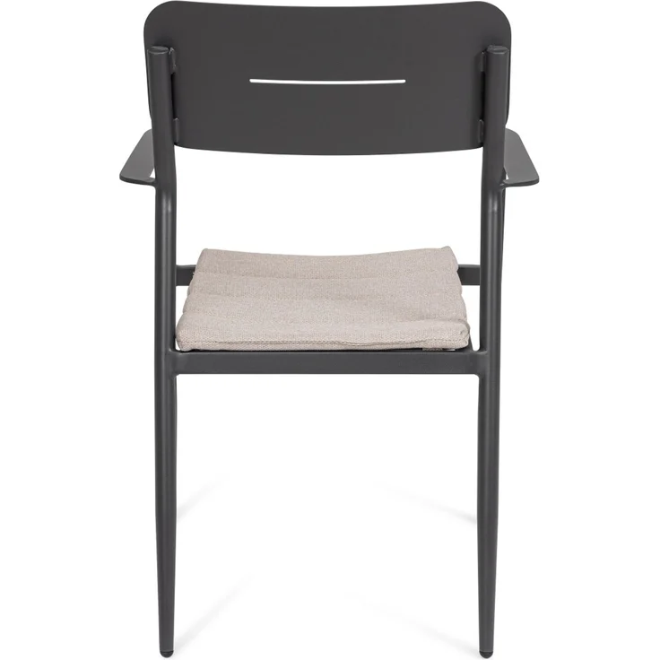 Gartenstuhl Ulbal aus Aluminium, modern stapelbar, anthrazit, inkl. Kissen, wasserabweisend – Bild 3