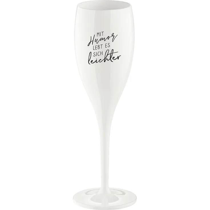 Koziol Sektglas Cheers No. 1 Mit Humor, Kunststoff, Cotton White, 100 ml, 3922525
