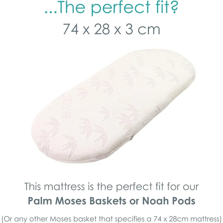 Clair de Lune Noah Pod® Matratze aus natürlichem Bambus, 74x28 cm – Bild 4