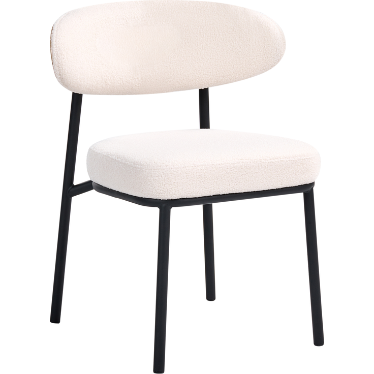 Esszimmerstuhl 2er Set WINTON Bouclé Cremeweiß – Bild 5