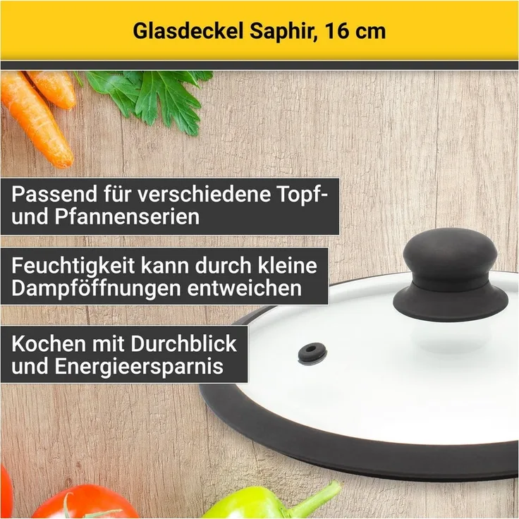 KARL KRÜGER Glasdeckel Saphir 16 cm