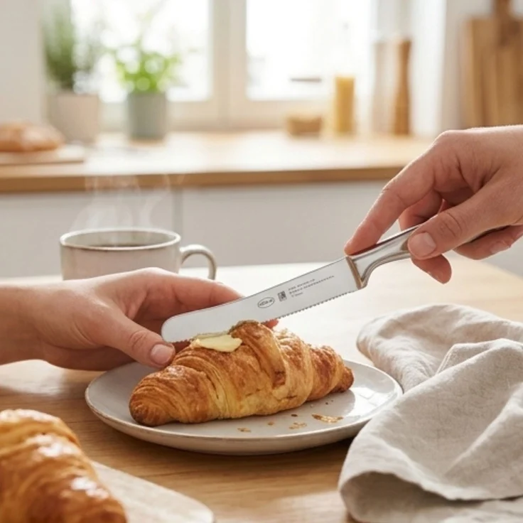 RÖSLE Frühstücksmesser Basic Line, Hochwertiges Buttermesser oder Brotzeitmesser zum Schneiden und Bestreichen von Brötchen oder Brot, Klingenspezialstahl, Edelstahl 18/10, ergonomischer Griff – Bild 2