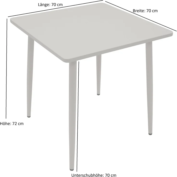 DEGAMO DENVER Bistrotisch, Stahl, weiss, 70x70cm – Bild 4