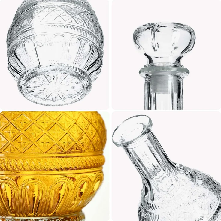 KADAX 2x Whisky-Alkohol-Dekanter Kristall 1L Glasflasche mit Korken – Bild 3
