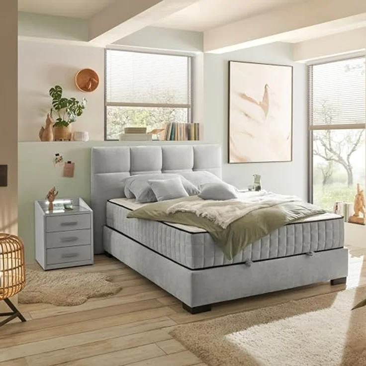 ED EXCITING DESIGN Boxbett Nagol, mit Bettkasten, mit Wendematratze, erhältlich in verschiedenen Breiten – Bild 3