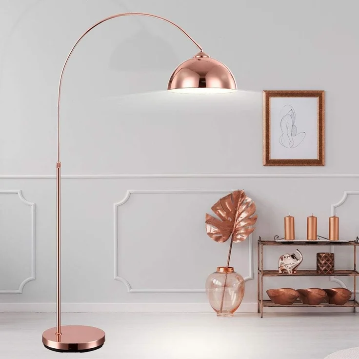 LED Bogenleuchte, Kupfer, Fußschalter, H 196 cm – Bild 3