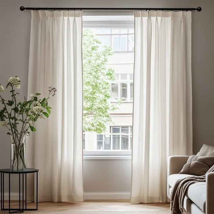 Deconovo Vorhang Halbtransparent Gardinen mit Kräuselband Voile Vorhänge für Wohnzimmer, Lichtfilterung