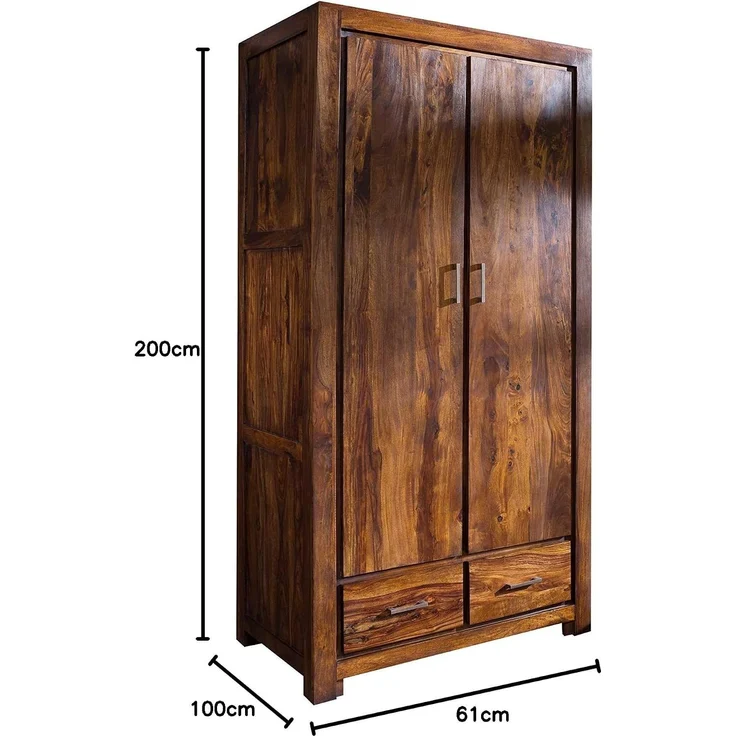 Garderobe Sheesham 100x61x200 braun lackiert METRO LIFE #117 – Bild 3