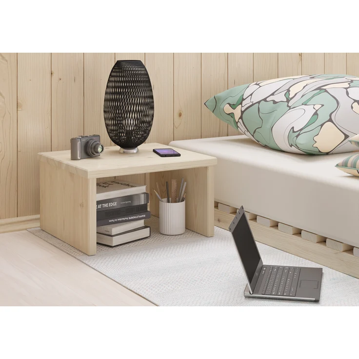 Metallfreier Nachttisch niedrig aus Fichte massiv 90.20-K6 – Bild 5