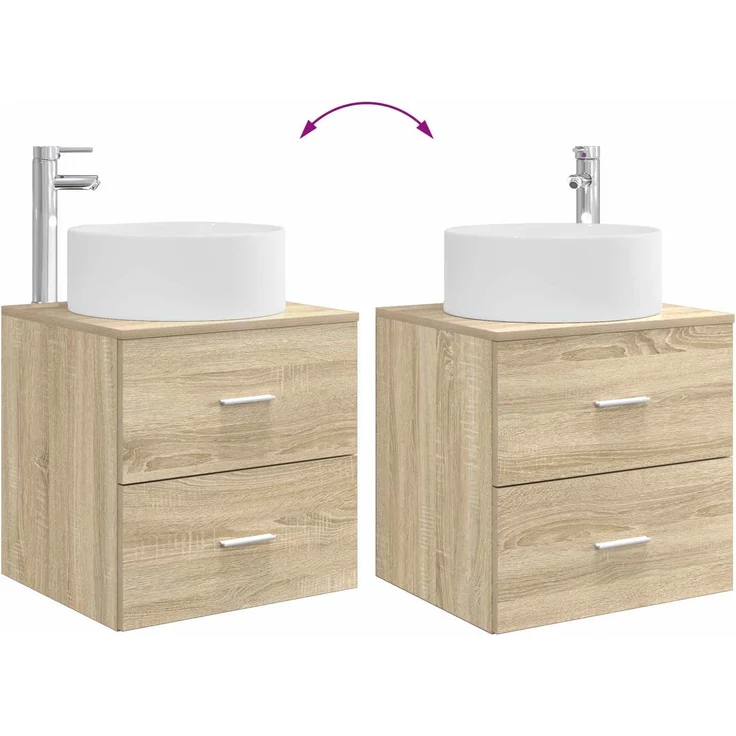 vidaXL Badezimmerschrank-Set 3 stk. Sonoma-Eiche 129 x 44,5 x 80 cm 3405957 – Bild 10