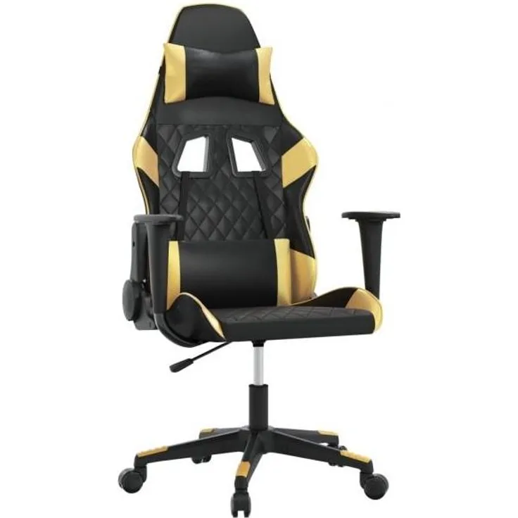 vidaXL Gaming-Stuhl Schwarz und Golden Kunstleder 3143755
