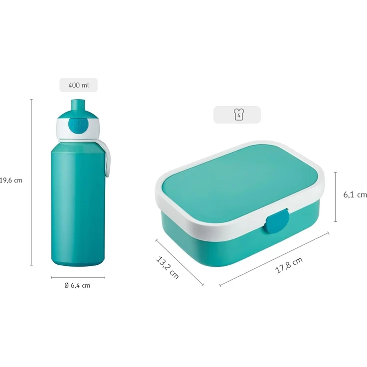 Mepal 'Campus' Lunch-Set mit Pop-up Trinkflasche & Lunch Box, Kunststoff Frozen Sisters Forever 1, 400 ml / 750 ml – Bild 3