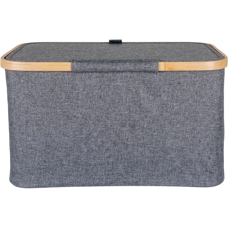 Allzweckkorb >Noto< in Dunkelgrau, Bambus, Polyester - 30x25x45cm (BxHxT) – Bild 4