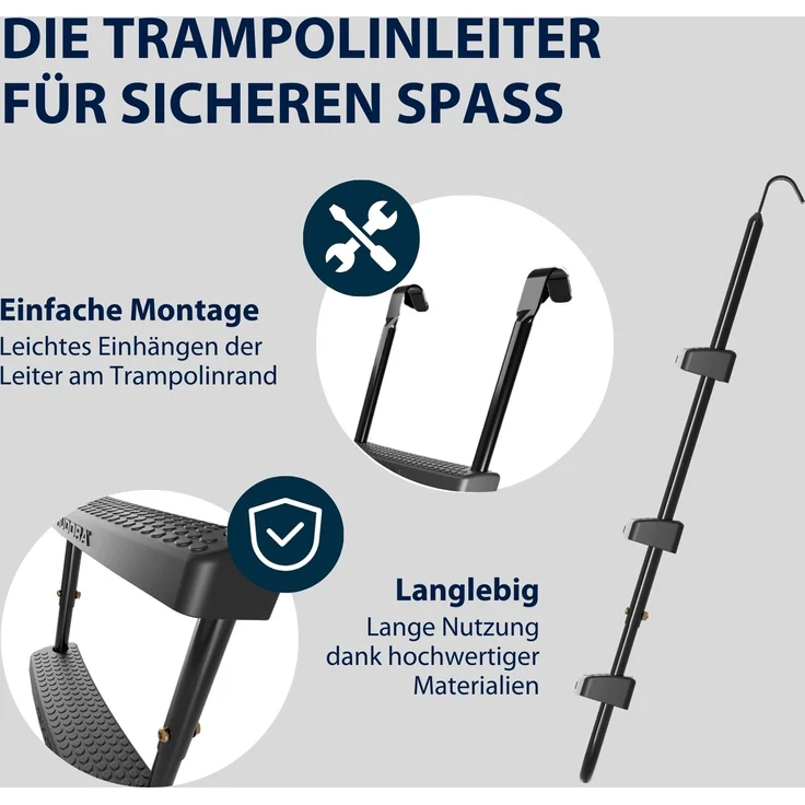 Höhenverstellbare Trampolinleiter, von 55 bis 103 cm – Bild 3