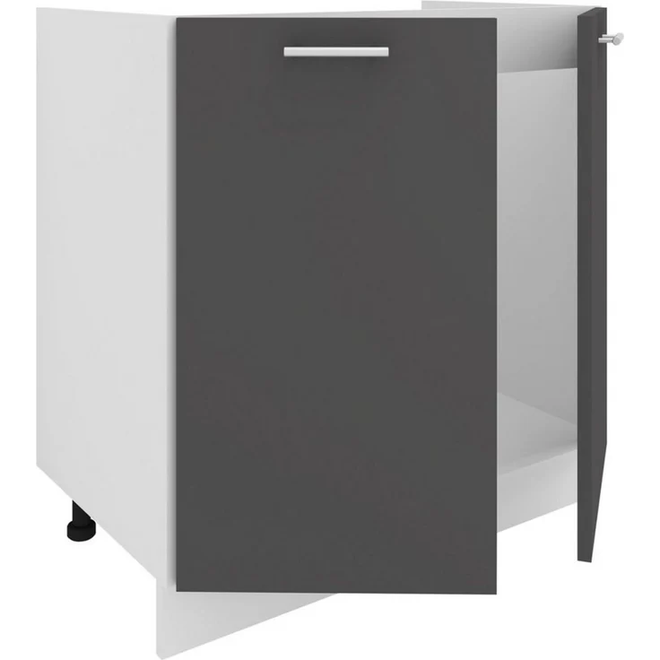 VCM Küchenmöbel Unterschrank Esilo 918677 Weiß / Anthrazit H. 82 x B. 80 x T. 46 cm – Bild 1